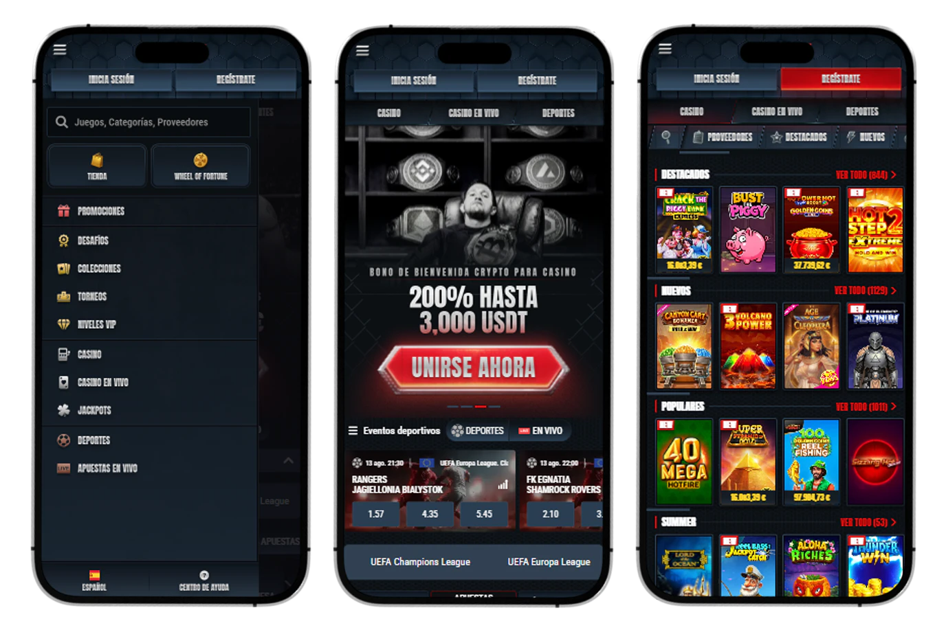 Versión adaptada de Glorion Casino para teléfonos y dispositivos portátiles